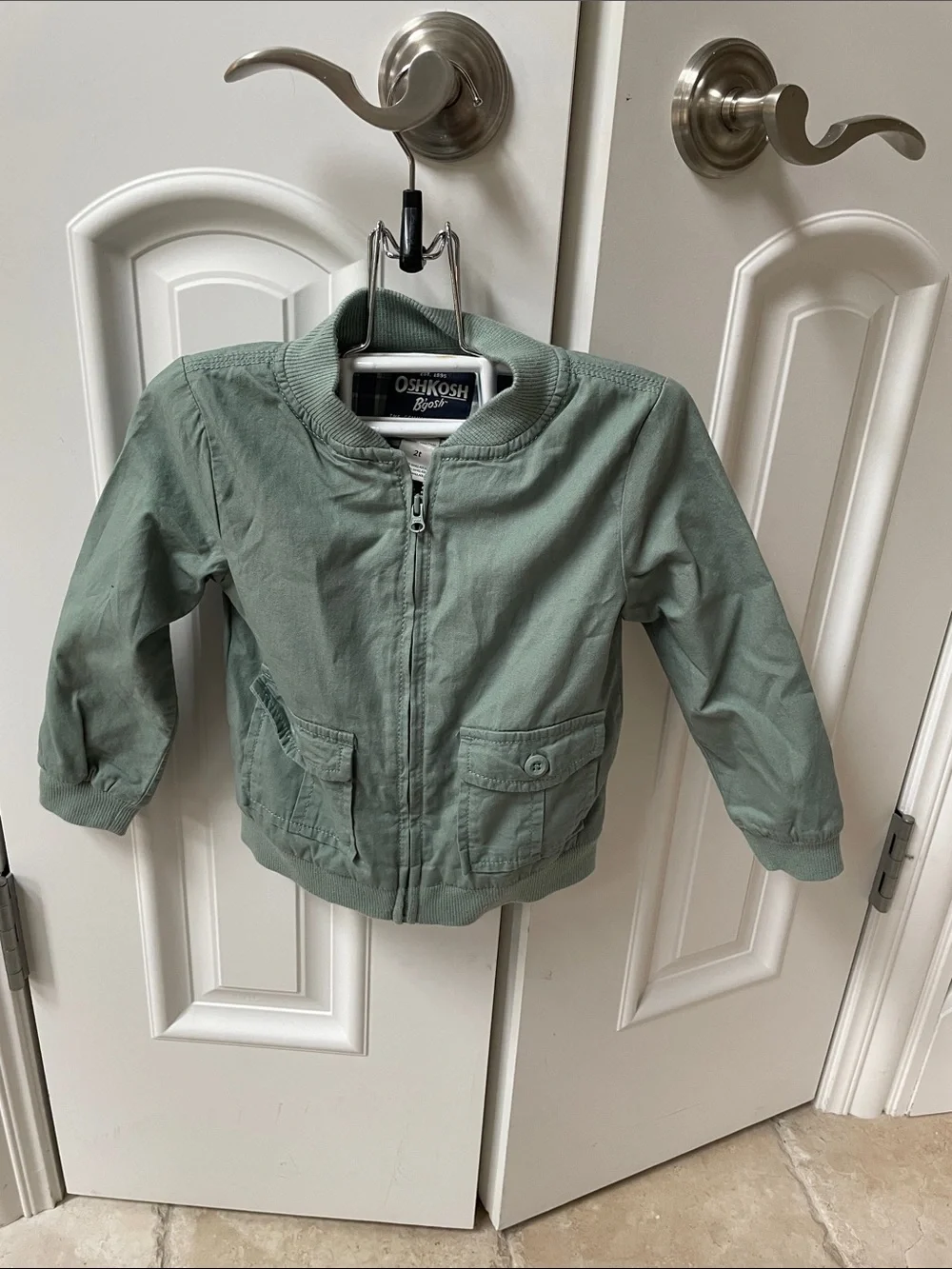 OshKosh B'gosh Kids Mint Green Zip Front Bomber Jacket